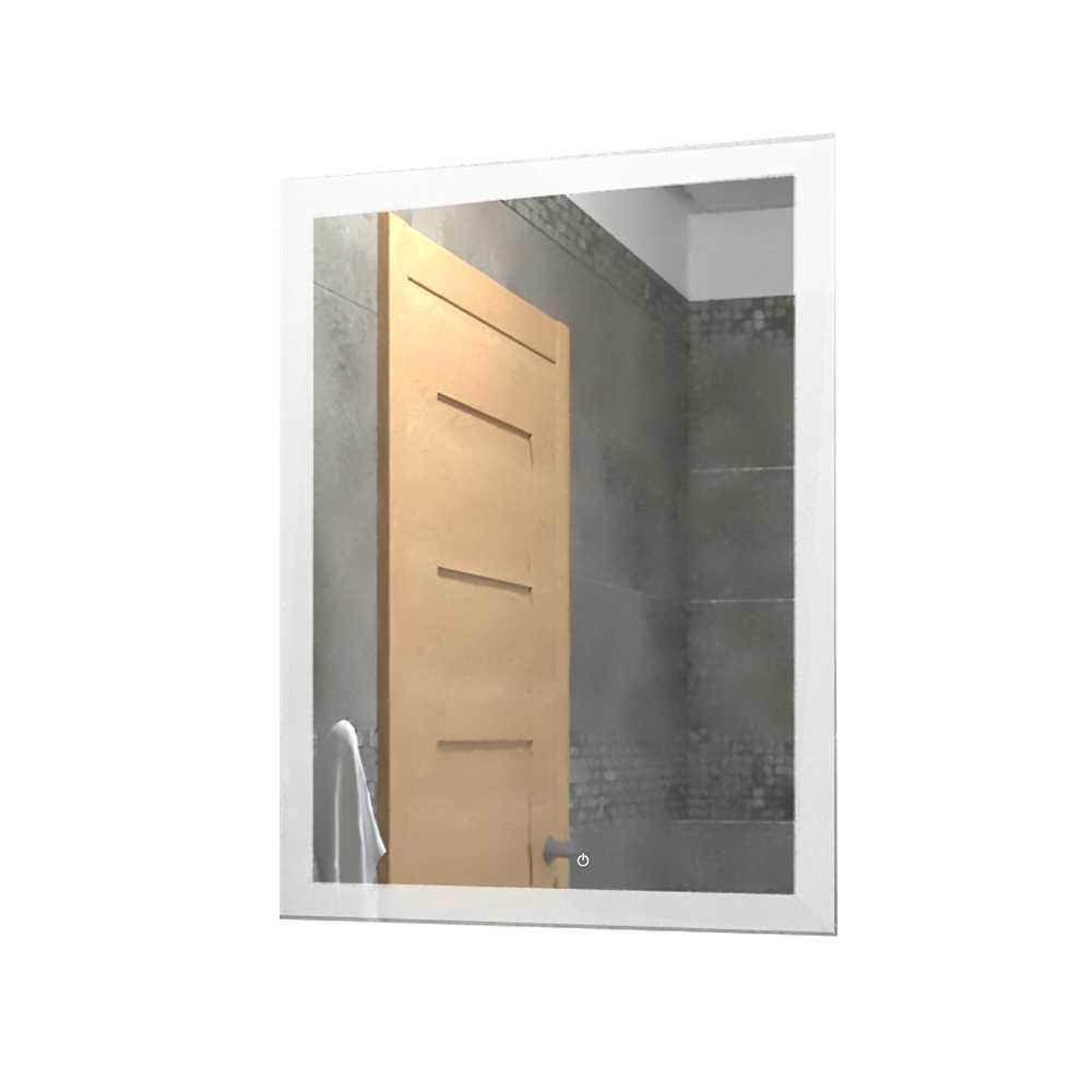 Espejo de Baño Catania Plateado 60x60cm Rectangular y con Iluminiación Led Touch - Espejos Decorativos | Bylmo