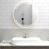 Espejo de Baño Dallas Plateado 45x45cm Redondo y con Iluminiación Led - Espejos Decorativos | Bylmo