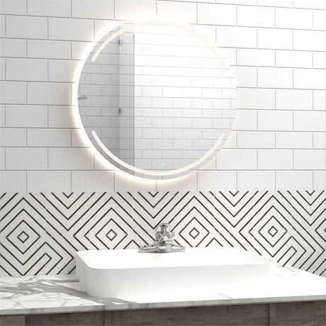 Espejo de Baño Dallas Plateado 45x45cm Redondo y con Iluminiación Led - Espejos Decorativos | Bylmo