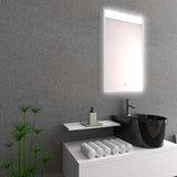Espejo de Baño Garda Plateado 52x90cm Rectangular y con Iluminiación Led Touch - Espejos Decorativos | Bylmo