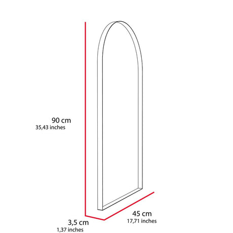 Espejo de Pared Goliat Plateado 45x90cm Rectangular con Marco Metalico - Espejos Decorativos | Bylmo