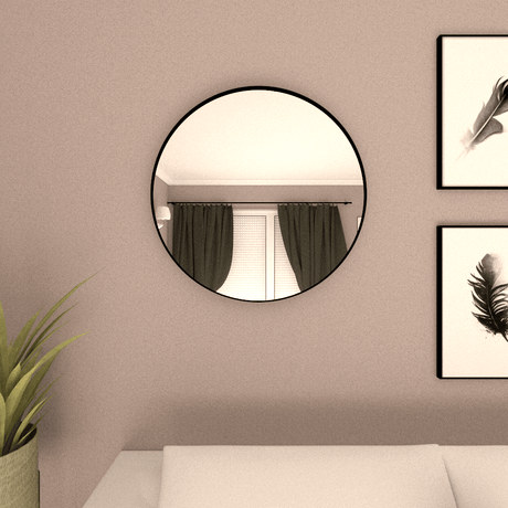 Espejo de Pared Lisboa Plateado 80x80cm Redondo con Marco Metalico - Espejos Decorativos | Bylmo