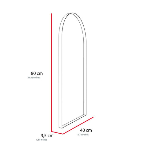 Espejo de Pared Marsella Plateado 40x80cm Arco Superior con Marco Metalico - Espejos Decorativos | Bylmo