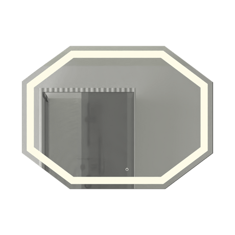 Espejo de Baño Mizu Plateado 80x60cm Octagonal y con Iluminiación Led - Espejos de Baño | Bylmo