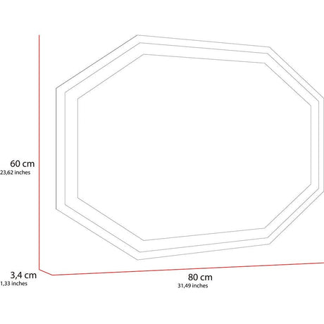 Espejo de Baño Mizu Plateado 80x60cm Octagonal y con Iluminiación Led - Espejos de Baño | Bylmo
