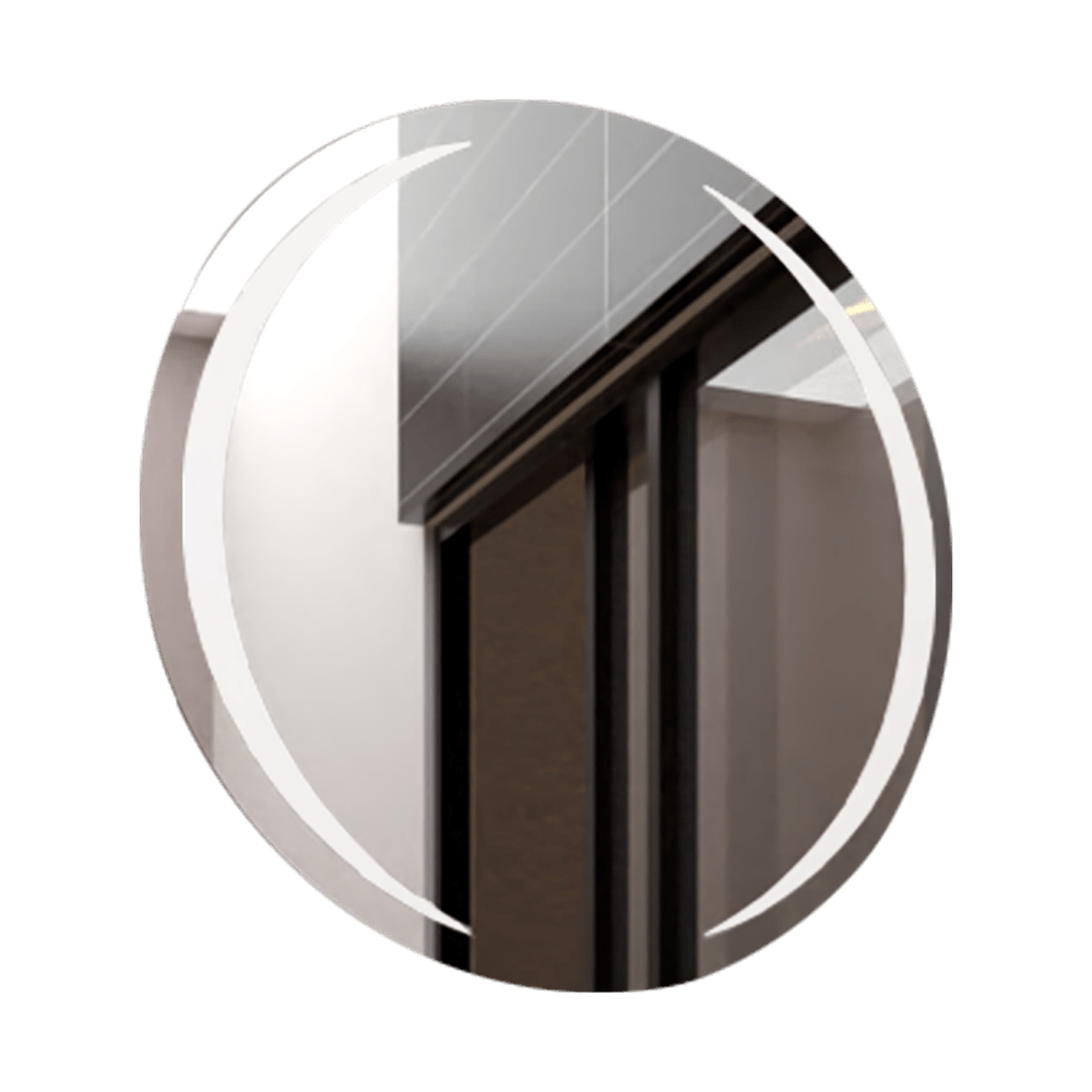 Espejo de Baño Led Oliver Plateado 70x70cm Redondo con Sandblasting - Espejos de Baño | Bylmo