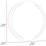 Espejo de Baño Led Oliver Plateado 70x70cm Redondo con Sandblasting - Espejos de Baño | Bylmo