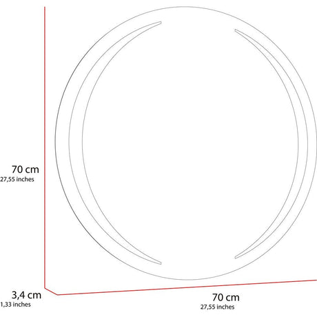 Espejo de Baño Led Oliver Plateado 70x70cm Redondo con Sandblasting - Espejos de Baño | Bylmo