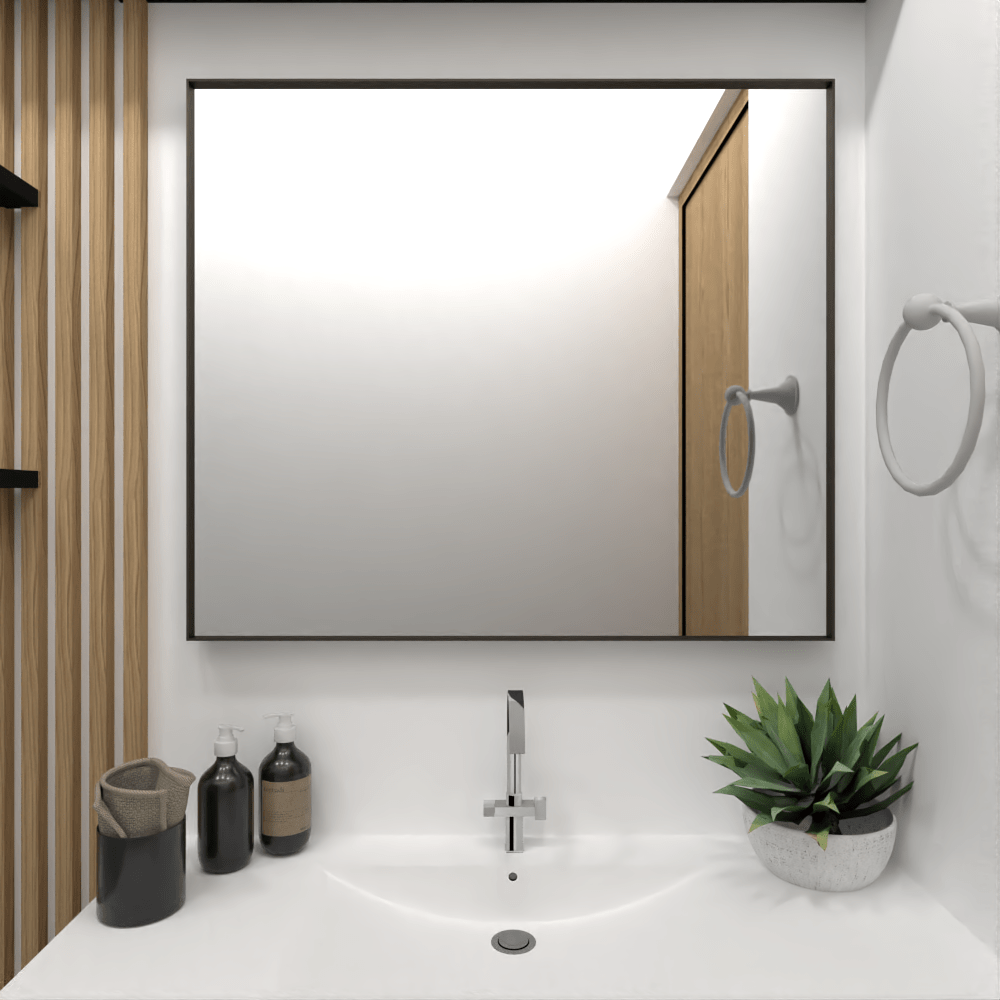 Espejo de Baño Onix Plateado 65x75cm Rectangular - Espejos Decorativos | Bylmo