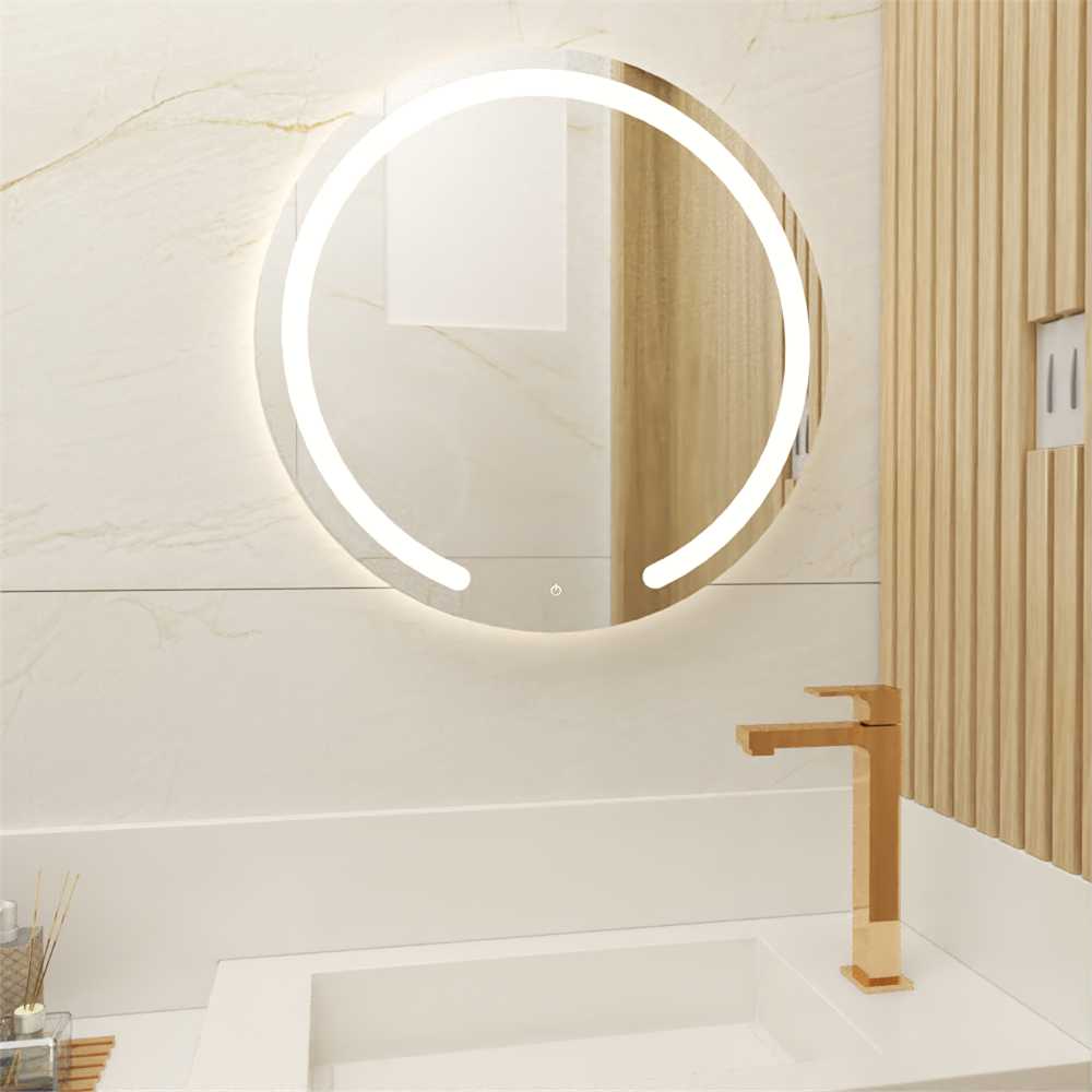 Espejo de Baño Ovalle Plateado 45x45cm Redondo y con Iluminiación Led - Espejos Decorativos | Bylmo