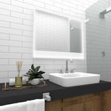 Espejo de Baño Palermo Plateado 90x70cm Rectangular y con Iluminiación Led - Espejos Decorativos | Bylmo