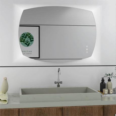 Espejo de Baño Led Touch Retro Plateado 70x50cm Rectangular - Espejos Decorativos | Bylmo