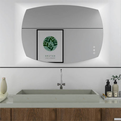 Espejo de Baño Led Touch Retro Plateado 70x50cm Rectangular - Espejos Decorativos | Bylmo