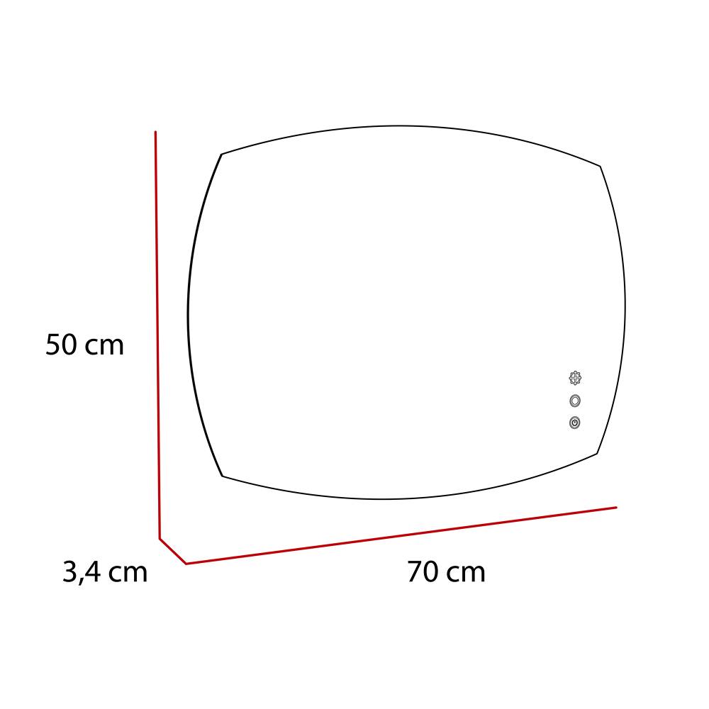 Espejo de Baño Led Touch Retro Plateado 70x50cm Rectangular - Espejos Decorativos | Bylmo