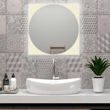 Espejo de Baño Salerno Plateado 60x60cm Redondo y con Iluminiación Led - Espejos Decorativos | Bylmo