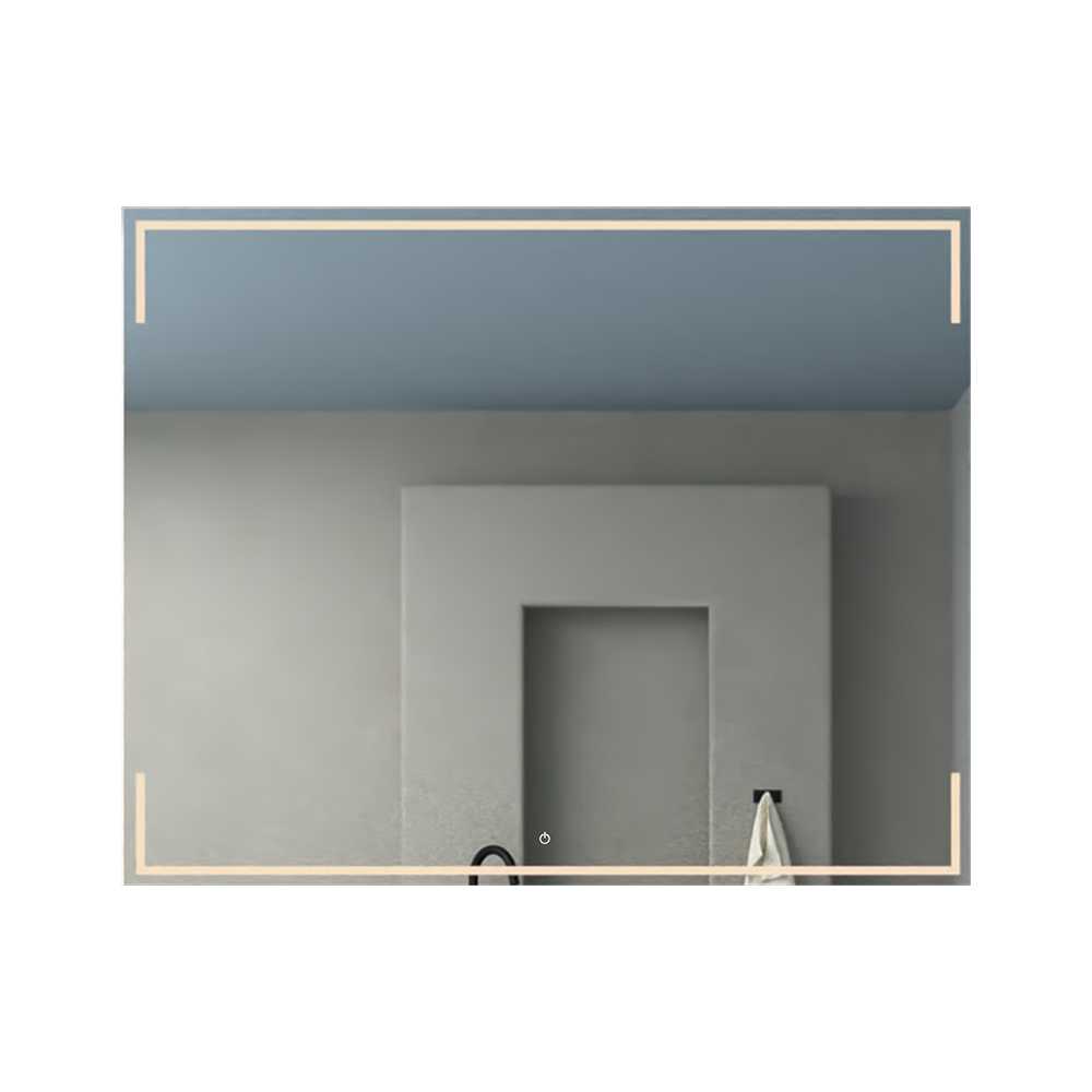 Espejo de Baño Terranova Plateado 80x100cm Rectangular y con Iluminiación Led - Espejos Decorativos | Bylmo