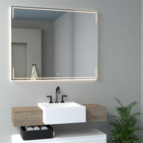 Espejo de Baño Terranova Plateado 80x100cm Rectangular y con Iluminiación Led - Espejos Decorativos | Bylmo
