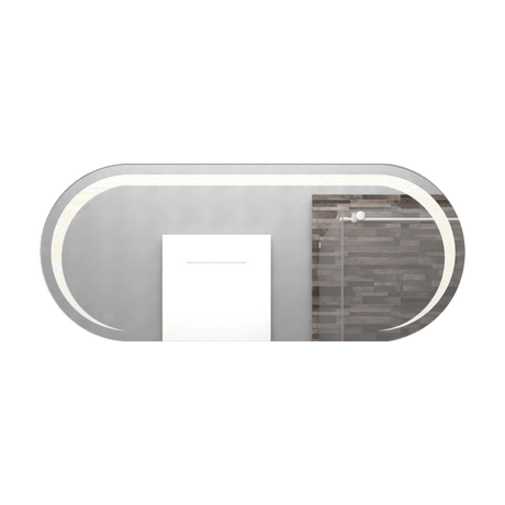 Espejo de Baño Led Veron Plateado 120x50cm Ovalado con Sandblasting - Espejos de Baño | Bylmo
