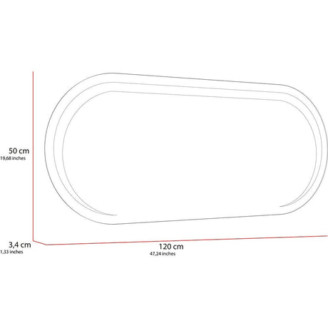 Espejo de Baño Led Veron Plateado 120x50cm Ovalado con Sandblasting - Espejos de Baño | Bylmo