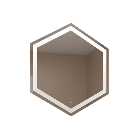 Espejo de Baño Led Touch Wolf Plateado 70x70cm Hexagono con Sandblasting - Espejos de Baño | Bylmo