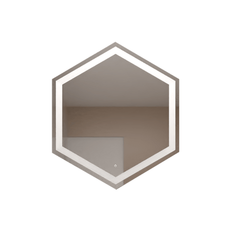 Espejo de Baño Led Touch Wolf Plateado 70x70cm Hexagono con Sandblasting - Espejos de Baño | Bylmo