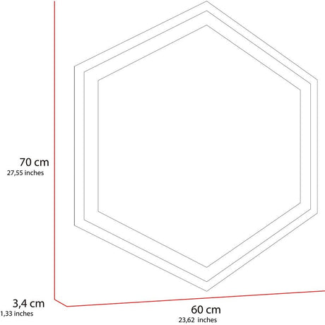 Espejo de Baño Led Touch Wolf Plateado 70x70cm Hexagono con Sandblasting - Espejos de Baño | Bylmo