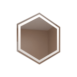 Espejo de Baño Led Wolf Plateado 70x70cm Hexagono con Sandblasting - Espejos de Baño | Bylmo