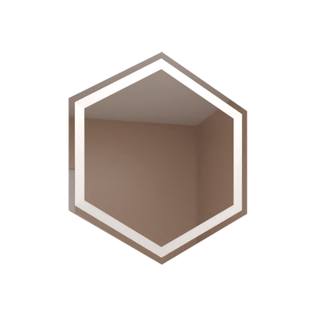 Espejo de Baño Led Wolf Plateado 70x70cm Hexagono con Sandblasting - Espejos de Baño | Bylmo