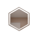 Espejo de Baño Led Wolf Plateado 70x70cm Hexagono con Sandblasting - Espejos de Baño | Bylmo