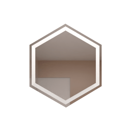 Espejo de Baño Led Wolf Plateado 70x70cm Hexagono con Sandblasting - Espejos de Baño | Bylmo