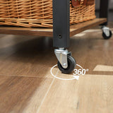 Mueble Auxiliar Dinor Café Rústico y Negro 60 cm con Rodachinas - Barras y Muebles Auxiliares | Bylmo