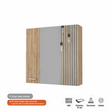 Gabinete de Baño Emaniel Miel 60x60cm Cuadrado con Espejo y con Dos Entrepaños - Gabinetes de Baño | Bylmo