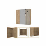 Gabinete de Baño Emaniel Miel 60x60cm Cuadrado con Espejo y con Dos Entrepaños - Gabinetes de Baño | Bylmo