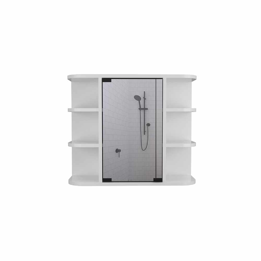 Gabinete de Baño Naviera Blanco 60x50cm Cuadrado con Espejo y con Cuatro Entrepaños - Gabinetes de Baño | Bylmo