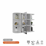 Gabinete de Baño Naviera Blanco 60x50cm Cuadrado con Espejo y con Cuatro Entrepaños - Gabinetes de Baño | Bylmo