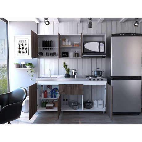 Cocina Ravel Siena y Blanco 180 cm con Mesón - Cocinas | Bylmo