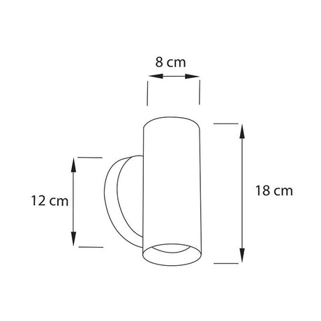 Lámpara de Pared LED Milan Negro 12x18cm de Dos Luces con Bombilla - Iluminacion | Bylmo