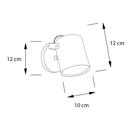 Spot de Iluminación LED Omega Negro 12x12cm para Una Luz Ajustable en Altura y con Bombilla - Iluminacion | Bylmo