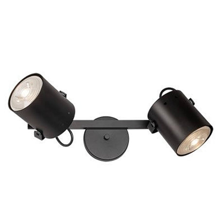 Spot de Iluminación LED Omega Negro 42x12cm para Dos Ajustable en Altura y con Bombilla - Iluminacion | Bylmo