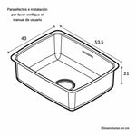 Lavaplatos de Submontar Chall Acero 53 cm