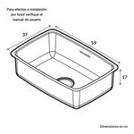 Lavaplatos de Submontar Chall Acero 59 cm