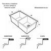 Lavaplatos Doble de Submontar Chall Acero 86 cm