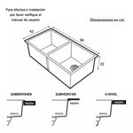 Lavaplatos Doble de Submontar Chall Acero 86 cm