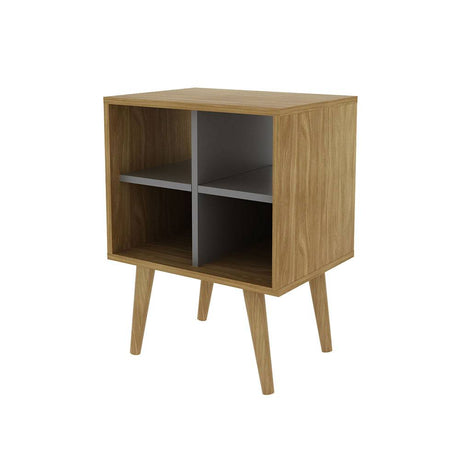 Mueble Auxiliar Colombia Cafe y Gris 45 cm con Entrepaños - Mesas | Bylmo