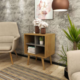 Mueble Auxiliar Colombia Cafe y Gris 45 cm con Entrepaños - Mesas | Bylmo