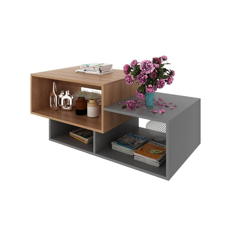 Mesa de Centro Albacete Almendra 110x45.7cm Rectangular y con Compartimientos - Mesas | Bylmo