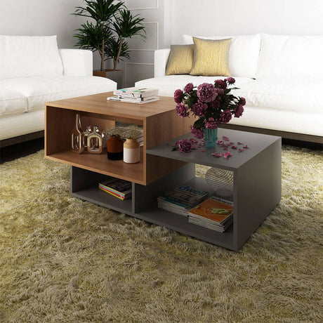 Mesa de Centro Albacete Almendra 110x45.7cm Rectangular y con Compartimientos - Mesas | Bylmo