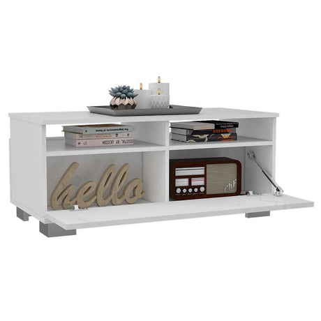 Mesa de Centro Aurora Blanco 100 cm con Dos Puertas - Mesas de Centro | Bylmo