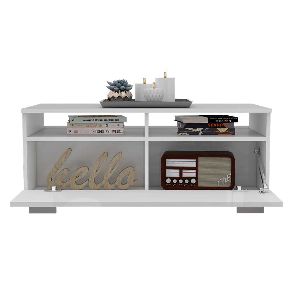 Mesa de Centro Aurora Blanco 100 cm con Dos Puertas - Mesas de Centro | Bylmo