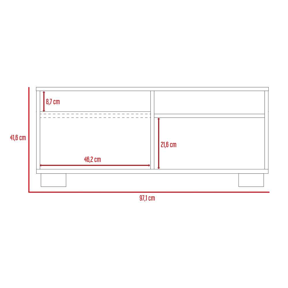 Mesa de Centro Aurora Blanco 100 cm con Dos Puertas - Mesas de Centro | Bylmo